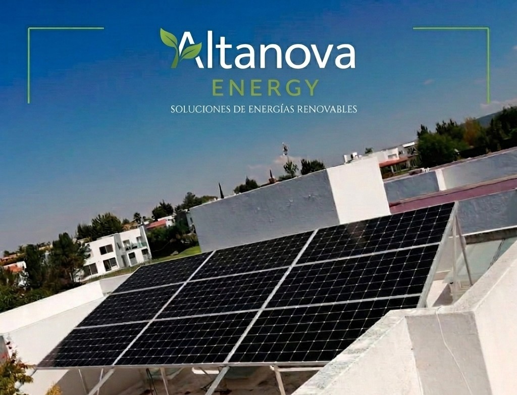 Casa con instalación de paneles solares